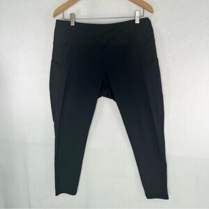Danskin Women's Leggings Black High-Rise Pockets Activewear Yoga Gym Sz XL
